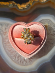 18k Solid Gold Diamond Ribbon Bow Ring Size 6.5 | Indulgems