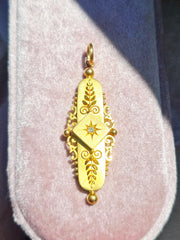 15K Gold Botanical Themed Diamond Accent Pendant | Indulgems | Antique Revival