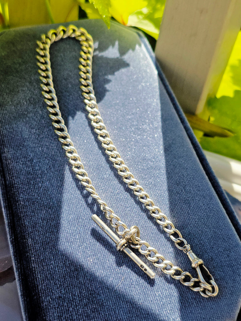 Antique Silver Watch Chain Necklace | Indulgems