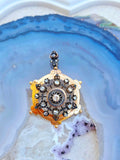 18k Solid Gold & Silver Antique Diamond Pendant | Indulgems