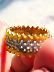 14k Yellow Gold Diamond Pave Band Ring size 8| Indulgems