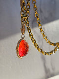 18k Solid Gold Handcarved Red Agate Gemstone Pendant | I Love You | Blooming Heart Motif | Indulgems | Designs in Real Gold | Talisman Collection