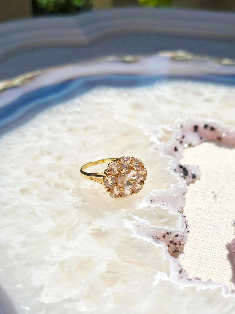 14k Yellow Gold Morganite Gemstone Ring size 8 | Indulgems
