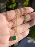 14k Yellow Gold Zambian Emerald Aurora Necklace | Indulgems
