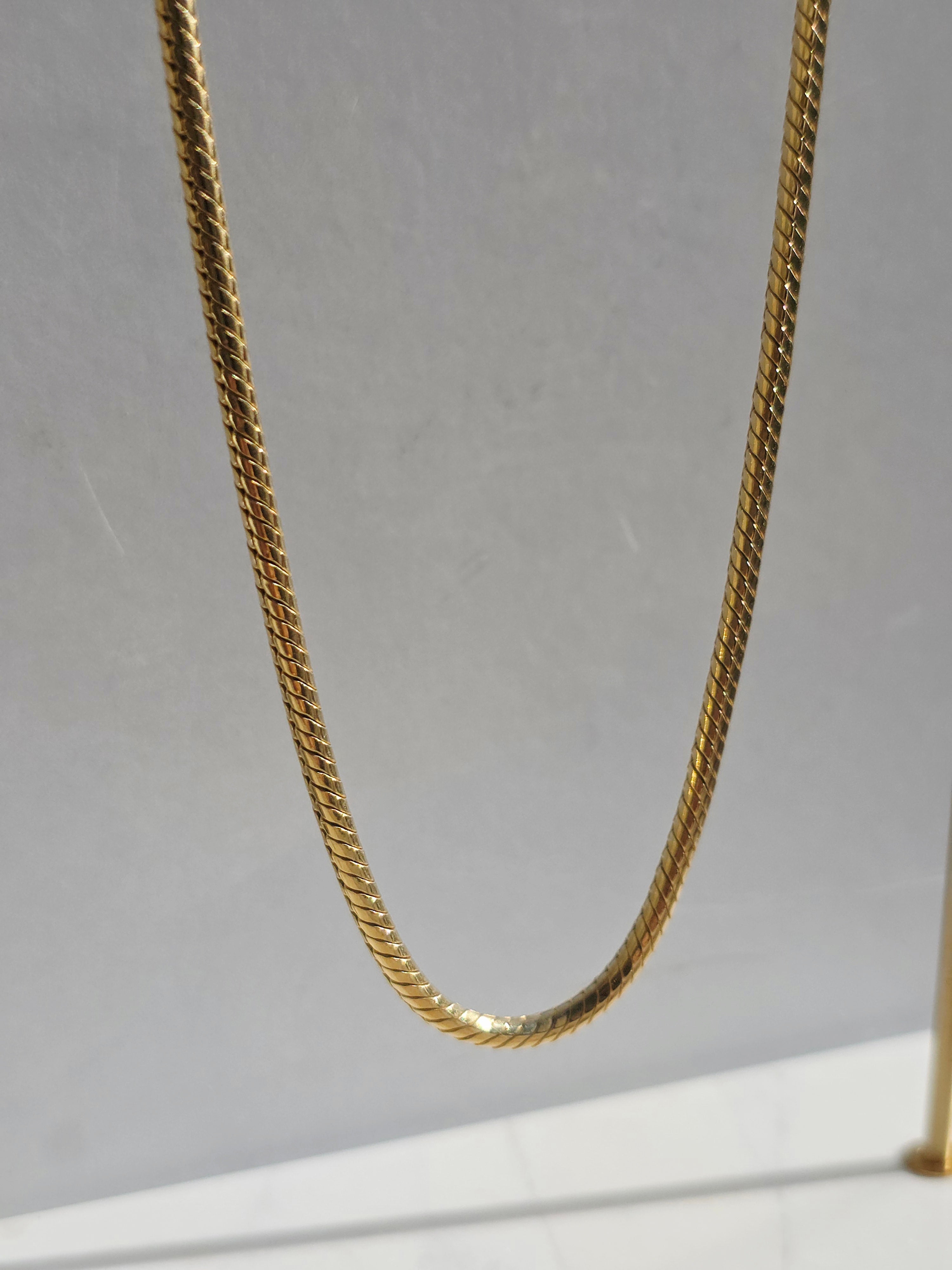 18k Solid Gold Snake Chain Necklace 17" | Indulgems