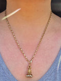 Antique 15K Yellow Gold Seal with intricate Citrine carving | Indulgems