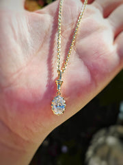 18k Solid Gold 2 Carat Lab-grown Diamond Solitaire Pendant | Indulgems | Belle Époque Collection