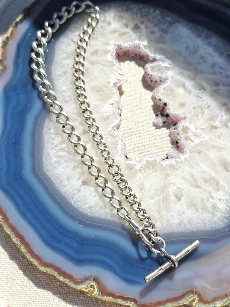 Antique Silver Watch Chain Necklace | Indulgems