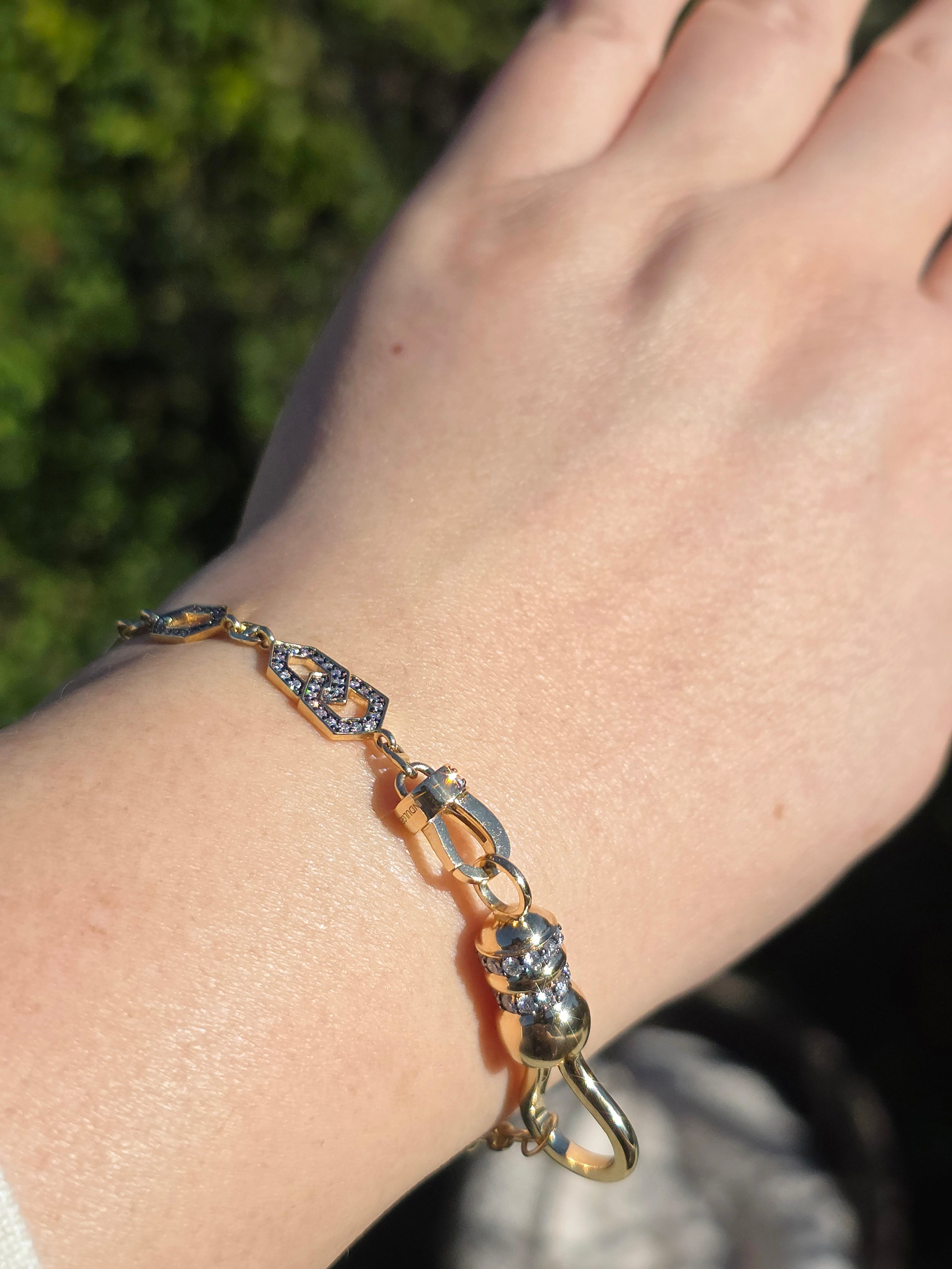 18k Solid Gold Art Deco Diamond Station Multipurpose Transformation Chain Necklace Bracelet Extender | Indulgems