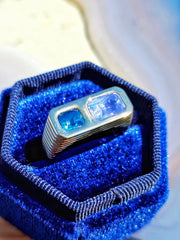 14k Yellow Gold Teal Lilac Sapphire Ring Size 8 | Indulgems | Duality