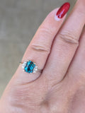 18k Solid Gold 5ct Natural Blue Zircon Ring Size 6.75 | Indulgems