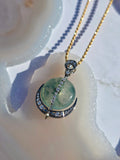 14k Gold Black Rhodium Burmese Jadeite Pendant | Indulgems