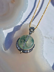 14k Gold Black Rhodium Burmese Jadeite Pendant | Indulgems