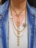 18K Gold Antique Filigree Link Long Chain Necklace 36.5" | Indulgems | Designs in Real Gold