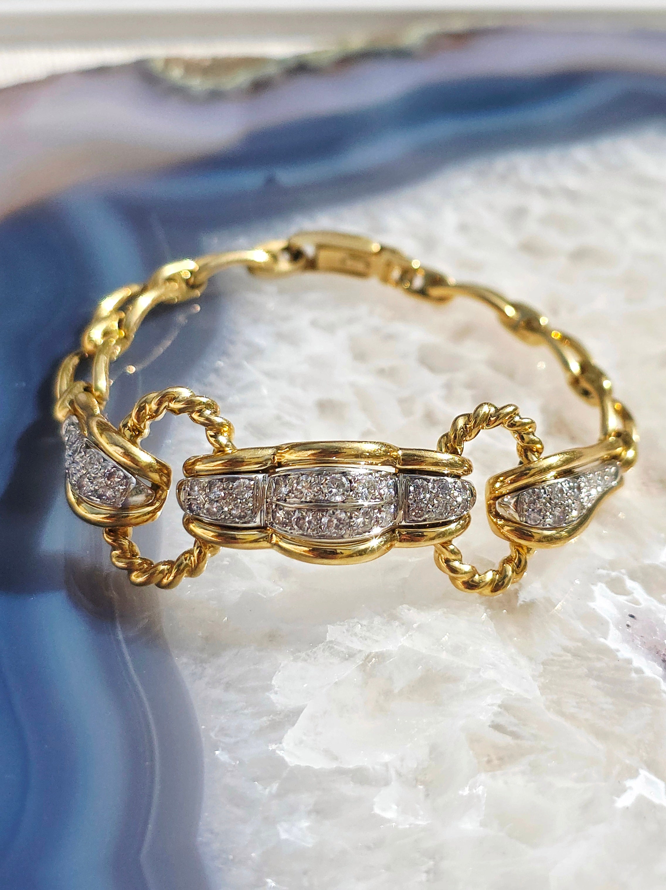 18k Solid Gold Vintage Diamond Bracelet | Indulgems