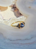 18k Yellow Gold Gemstone Laurel Rings Sz 7 | Indulgems
