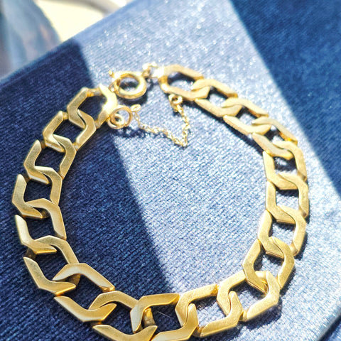 9K Gold Geometric Link Bracelet | Indulgems