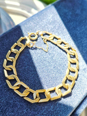 9K Gold Geometric Link Bracelet | Indulgems