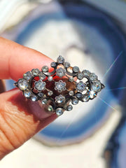 Silver & 18k Gold Antique Paste Brooch | Indulgems