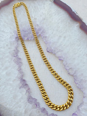 18k Solid Gold Curb Chain Necklace 18" | Indulgems | Vintage Jewelry