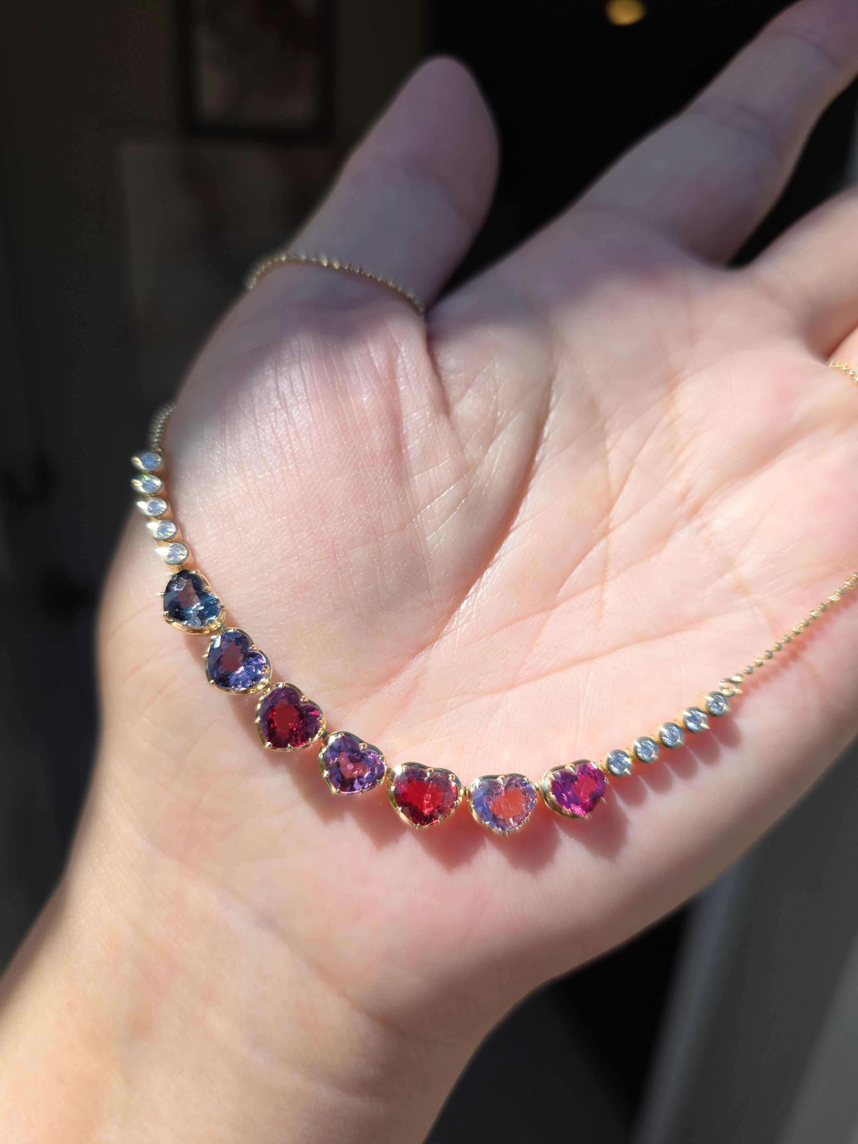14k Yellow Gold Burmese Spinel Heart Necklace | Indulgems