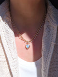18k Solid Gold Madagascar Rainbow Moonstone Heart Pendant | Indulgems