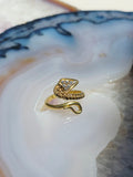 18k Solid Gold Diamond Snake Serpent Ring sz 8 | Indulgems
