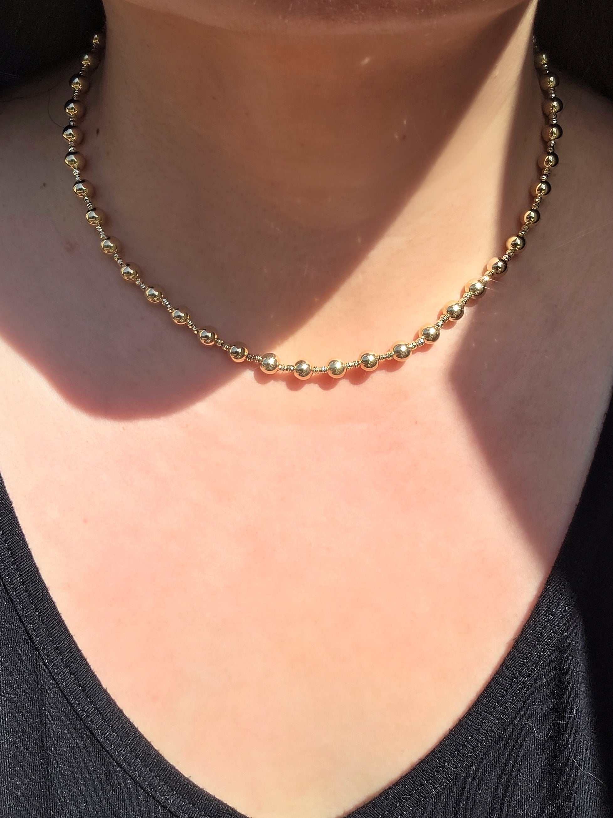 14k Yellow Gold Ball Chain Necklace | Indulgems
