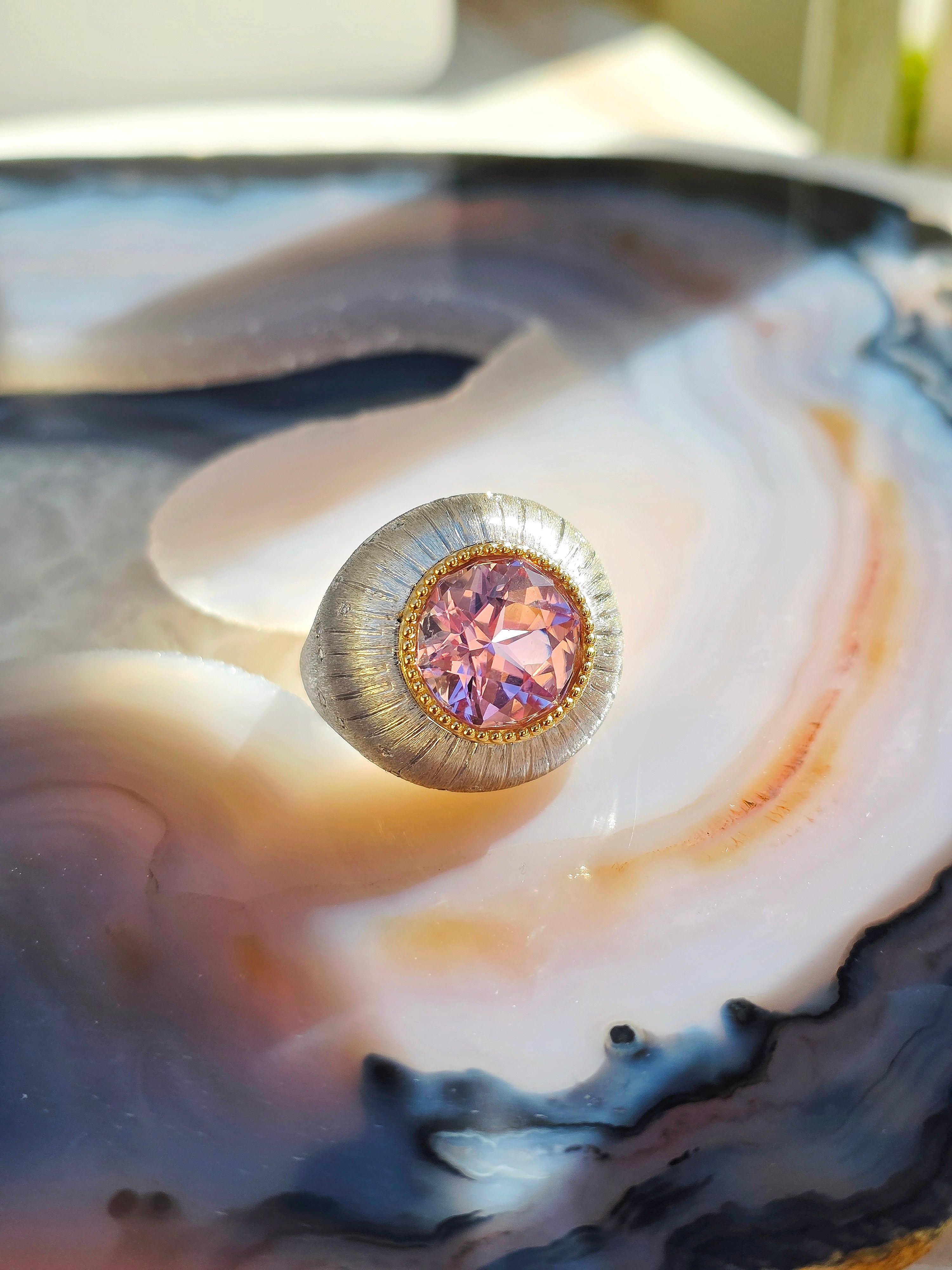 18k Gold & Platinum Star Kunzite Statement Ring | Indulgems | Hanabi Collection