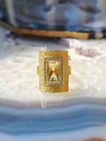 18k Solid Gold Lemon Quartz & Diamond Ring size 8 | Indulgems