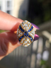 18k Yellow Gold Sapphire and Diamond Ring | Indulgems