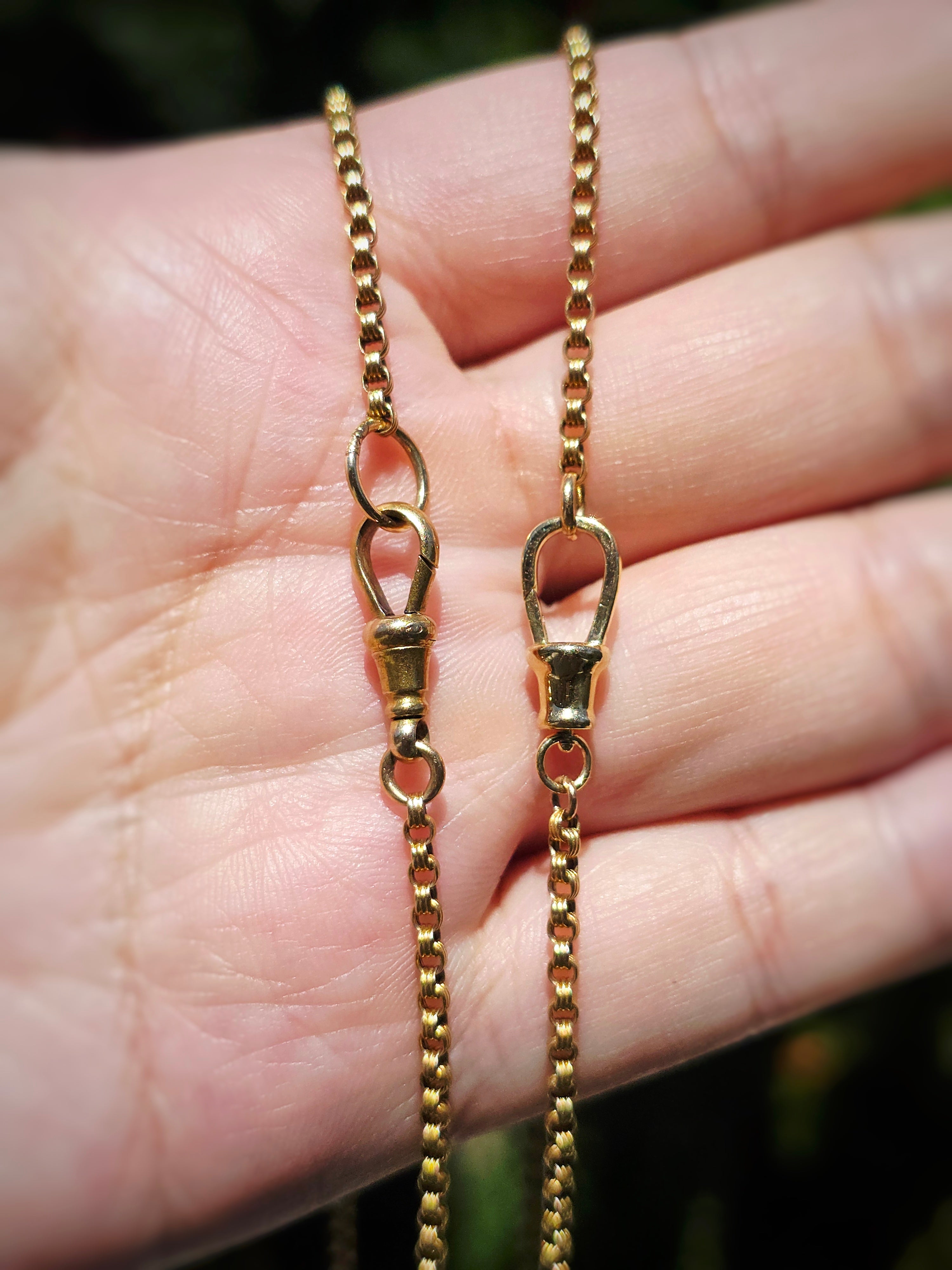 14k Yellow Gold Antique Long Guard Chain Necklace | Indulgems
