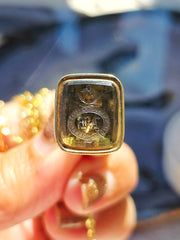 Antique 15K Yellow Gold Seal with intricate Citrine carving | Indulgems