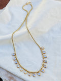 18k Yellow Gold Mimosa Necklace in Rainbow Moonstone Hearts: Deposit for Custom Order