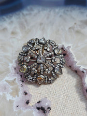 Antique 5 Carat Rose-cut Diamond Brooch Pendant in Silver | Indulgems