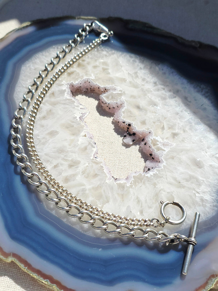 Antique Silver Watch Chain Necklace | Indulgems