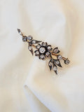 12k Solid Yellow Gold & Silver Antique Diamond Flower Brooch