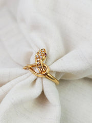 18K Solid Yellow Gold Antique Snake Ring with Diamond and Ruby Size 6.5 | Antique Jewelry | Indulgems | Designs in Real Gold