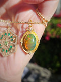 Opal Diamond 24K Gold Pendant