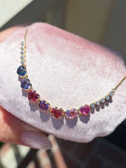 14k Yellow Gold Burmese Spinel Heart Necklace | Indulgems