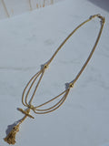18k Solid Gold French Antique Winding Key Tassel Necklace 18" | Indulgems