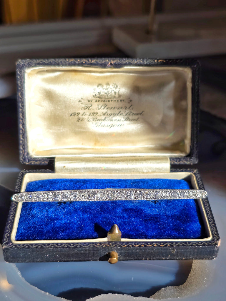 Platinum & 18k White Gold French Antique Old Cut Diamond Brooch | Indulgems