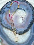 18k Solid Gold Multicolor Sapphire Faceted Gemstone Bead Necklace 17" | Indulgems | Designs in Real Gold