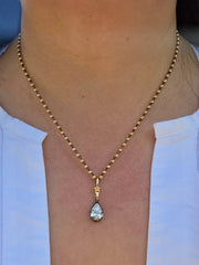18k Solid Gold &Black Rhodium Accent 2 CARAT Lab-grown Diamond Solitaire Pendant | Indulgems | Belle Époque Collection