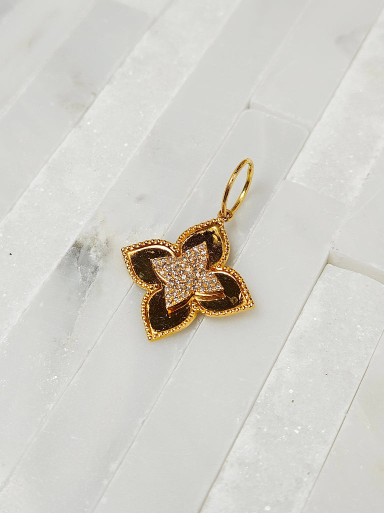 Four Leaf Clover Diamond 14K Gold Pendant