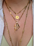 18k Solid Gold Golden Fleece Soft Panther Tab Link Chain Pendant Necklace | Indulgems