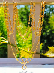 18K Yellow Gold Antique Ornate Link Extra Long Guard Chain Necklace 62" | Indulgems | Designs in Real Gold