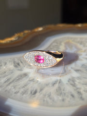 14k Rose Gold & Platinum Mahenge Spinel Diamond Ring | Indulgems | Luna Collection