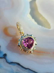 14k Yellow Gold 3.6 Carat Malaya Garnet Heart Pendant | Indulgems | Aurora