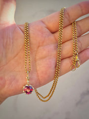14k Yellow Gold Malaya Garnet Gemstone Heart Aurora Pendant | Indulgems